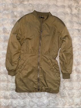 Zara Olive Bomber Mini Dress